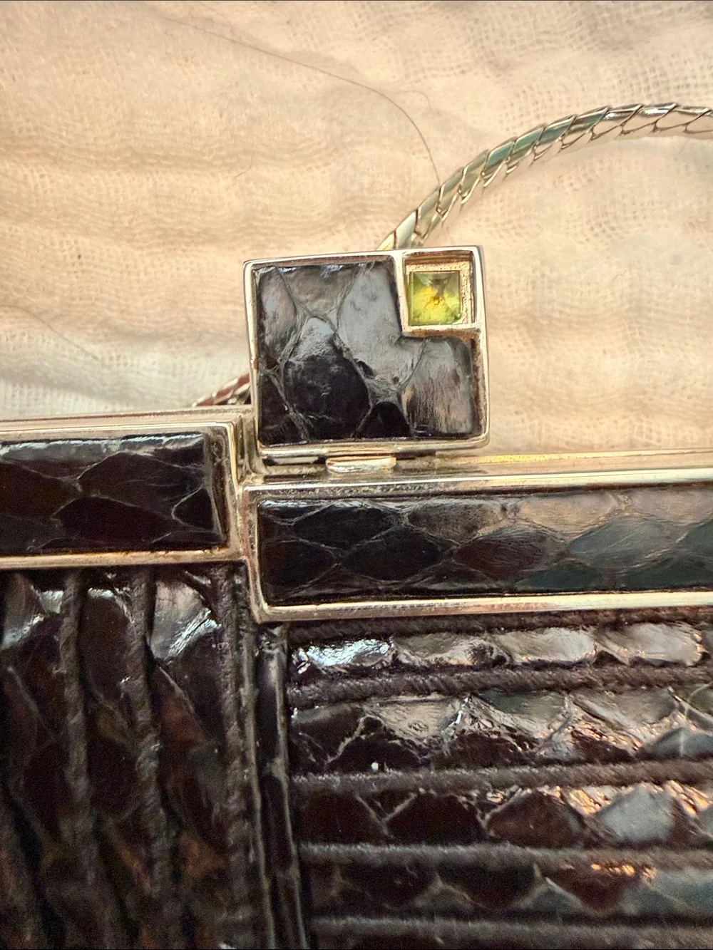 Vintage Judith Lieber evening bag with silver chain